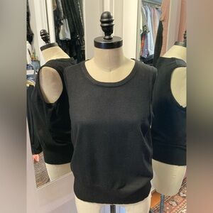 Grace Elements Classic Black Crewneck Women's Sleeveless Sweater, Size Large